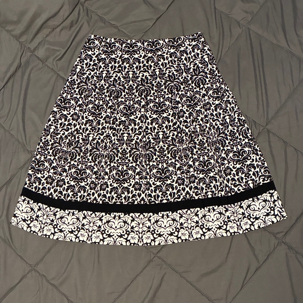 Charter Club Black and White Floral Skirt
